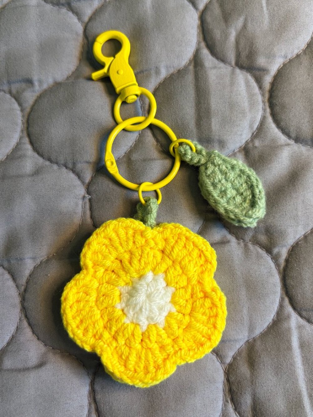 Flat Yellow Floral Keychain